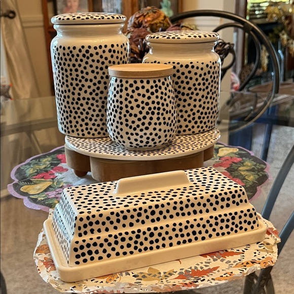 Thyme & Table Polka Dot Ceramic Kitchen Set - Picture 1 of 10